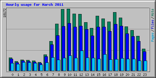 Hourly usage for March 2011