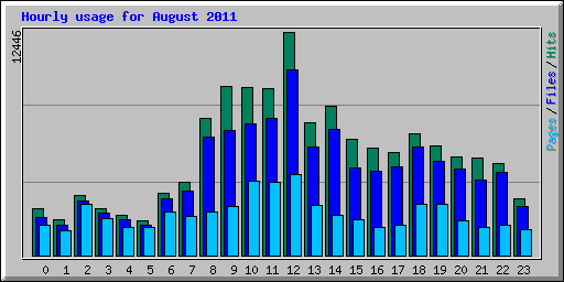 Hourly usage for August 2011