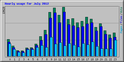 Hourly usage for July 2012