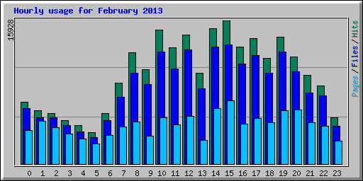 Hourly usage for February 2013