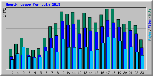Hourly usage for July 2013