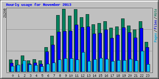 Hourly usage for November 2013