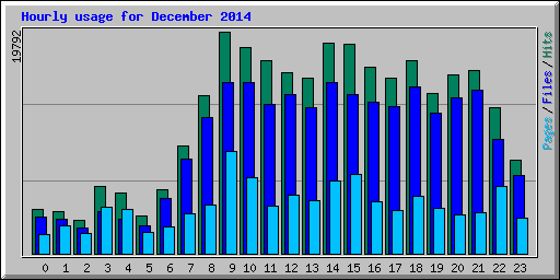 Hourly usage for December 2014