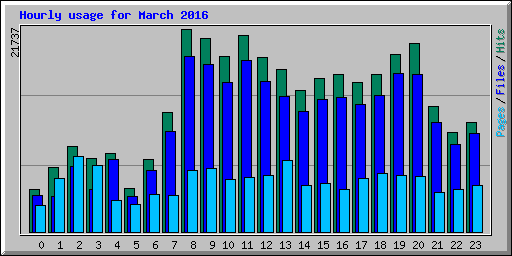 Hourly usage for March 2016