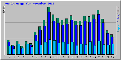 Hourly usage for November 2016