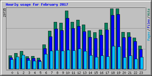 Hourly usage for February 2017