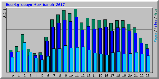 Hourly usage for March 2017