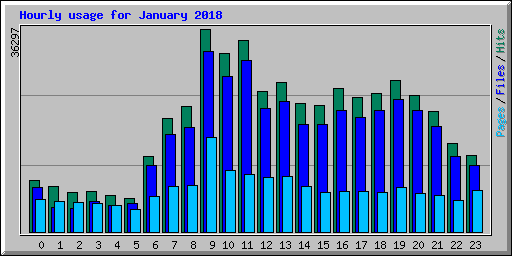 Hourly usage for January 2018