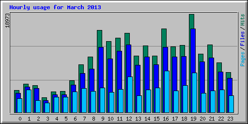 Hourly usage for March 2013