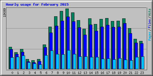 Hourly usage for February 2015