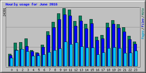 Hourly usage for June 2016