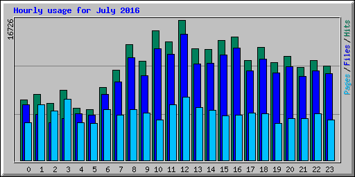 Hourly usage for July 2016